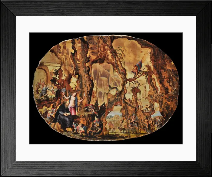 Framed Print : Die Versuchung des heiligen Antonius, ca 1595-1605. Creator: Swanenburgh, Jacob Isaacszoon van (1571-1638) Framed Print : Die Versuchung des heiligen Antonius, ca 1595-1605. Creator: Swanenburgh, Jacob Isaacszoon van (1571-1638)