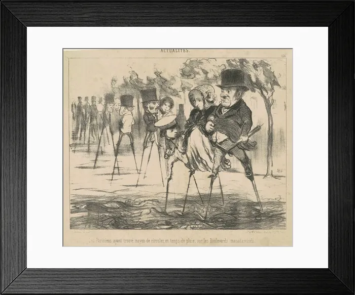 Framed Print : Les Parisiens ayant trouvé le moyen de circuler... 19th century. Creator: Honore Daumier Framed Print : Les Parisiens ayant trouvé le moyen de circuler... 19th century. Creator: Honore Daumier