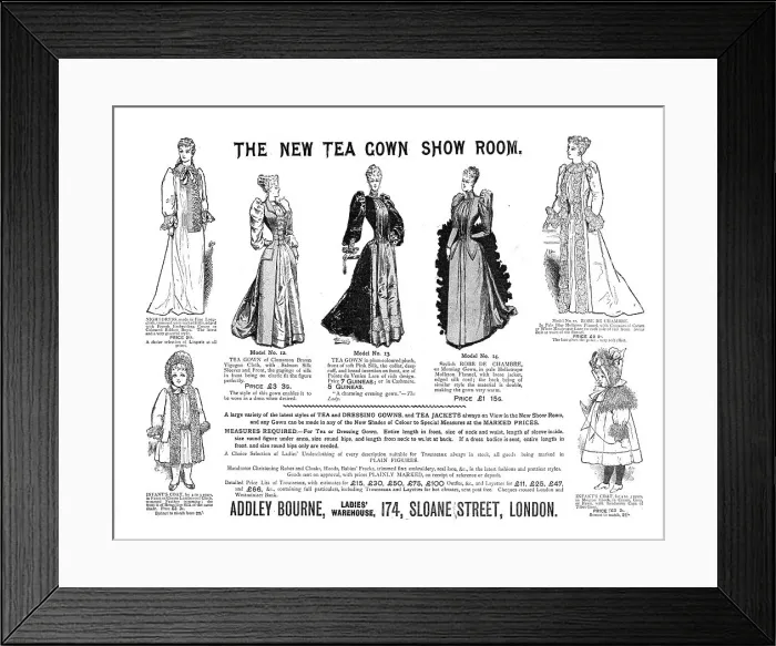 Framed Print : Addley Bourne Ladies Warehouse; The New Tea Gown Show Room, 1891. Creator: Unknown