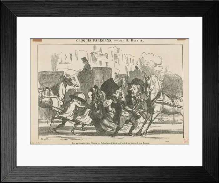 Framed Print : Les agréments d'une flanerie... 19th century. Creator: Honore Daumier Framed Print : Les agréments d'une flanerie... 19th century. Creator: Honore Daumier