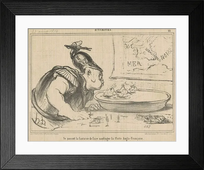 Framed Print : Se passant la fantaisie de faire naufrager la flotte Anglo-Française... 19th century. Creator: Honore Daumier Framed Print : Se passant la fantaisie de faire naufrager la flotte Anglo-Française... 19th century. Creator: Honore Daumier