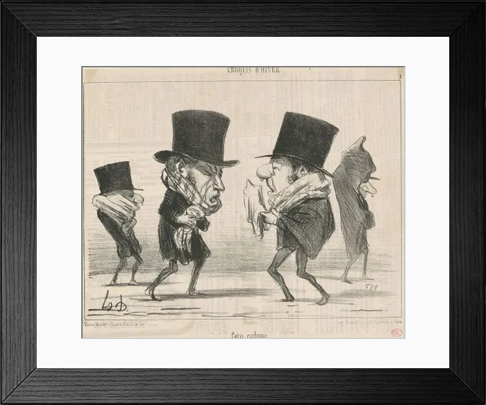 Framed Print : Paris enrhumé, 19th century. Creator: Honore Daumier Framed Print : Paris enrhumé, 19th century. Creator: Honore Daumier