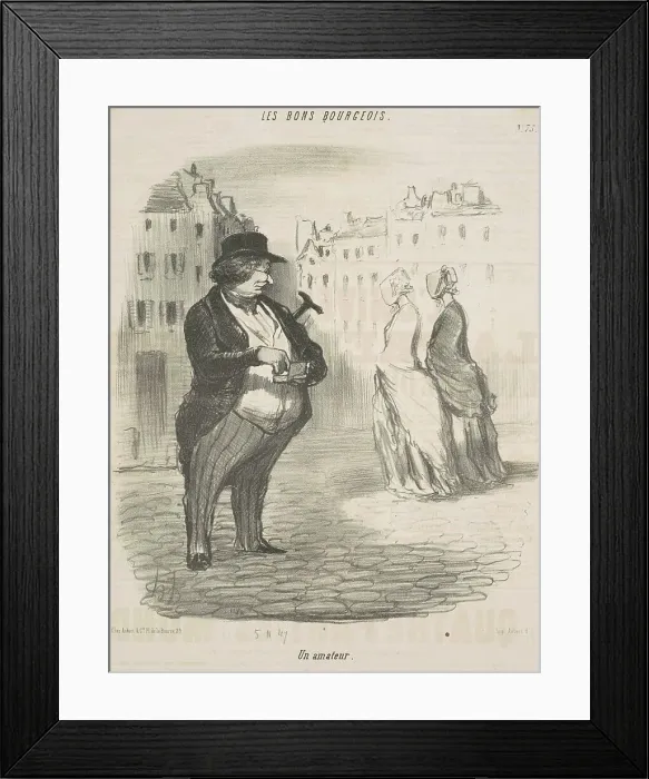 Framed Print : Un amateur, 19th century. Creator: Honore Daumier Framed Print : Un amateur, 19th century. Creator: Honore Daumier