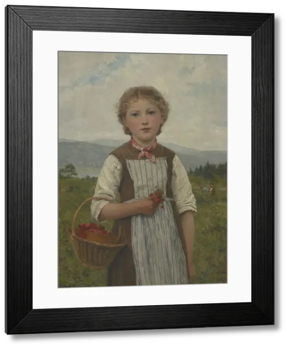 Framed Print : La Mariette aux fraises, 1884. Creator: Anker, Albert (1831-1910) Framed Print : La Mariette aux fraises, 1884. Creator: Anker, Albert (1831-1910)