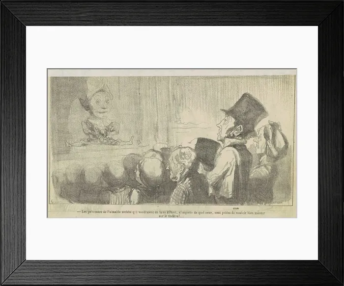 Framed Print : Les personnes de l'aimable société qui voudraient en faire autant... 19th century. Creator: Honore Daumier Framed Print : Les personnes de l'aimable société qui voudraient en faire autant... 19th century. Creator: Honore Daumier