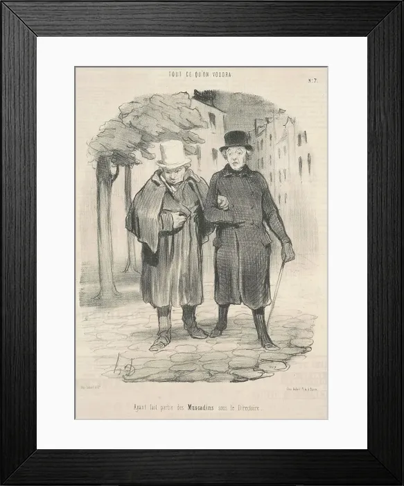 Framed Print : Ayant fait partie des Muscadins sous le Directoire, 19th century. Creator: Honore Daumier Framed Print : Ayant fait partie des Muscadins sous le Directoire, 19th century. Creator: Honore Daumier