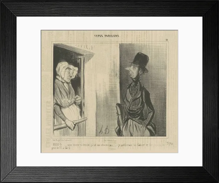 Framed Print : 2.000 fr...sans écurie...ça ne me convient pas!, 19th century. Creator: Honore Daumier Framed Print : 2.000 fr...sans écurie...ça ne me convient pas!, 19th century. Creator: Honore Daumier