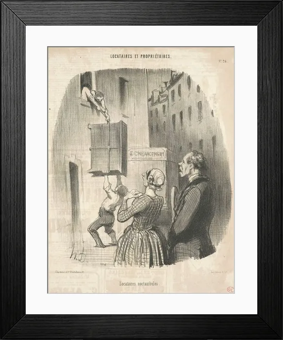 Framed Print : Locataires noctambules, 19th century. Creator: Honore Daumier Framed Print : Locataires noctambules, 19th century. Creator: Honore Daumier