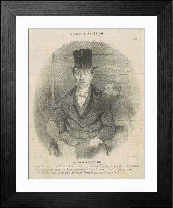 Framed Print : Un paiement de dividende, 19th century. Creator: Honore Daumier Framed Print : Un paiement de dividende, 19th century. Creator: Honore Daumier