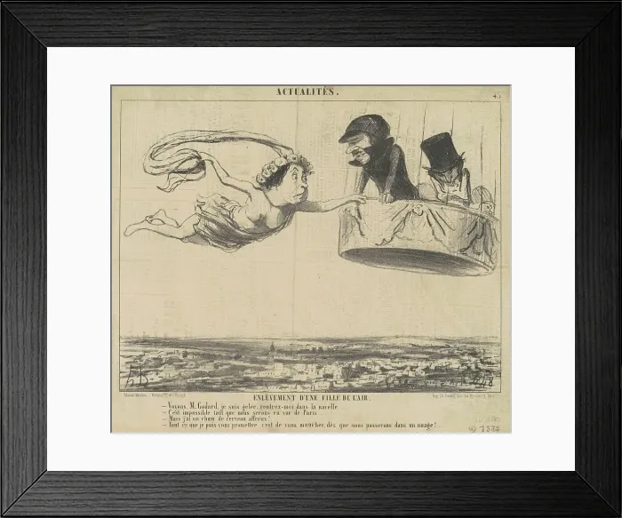 Framed Print : Enlèvement d'une fille de l'air, 19th century. Creator: Honore Daumier Framed Print : Enlèvement d'une fille de l'air, 19th century. Creator: Honore Daumier