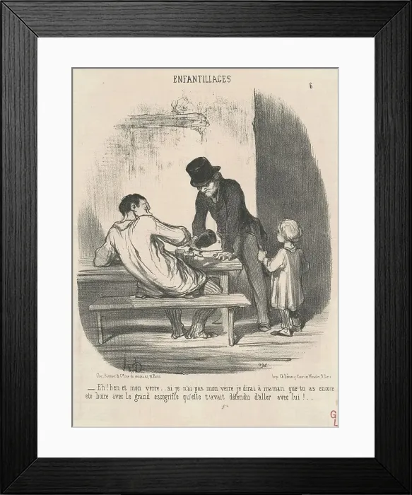 Framed Print : Eh! hen et mon verre... si je n'ai pas mon verre... 19th century. Creator: Honore Daumier Framed Print : Eh! hen et mon verre... si je n'ai pas mon verre... 19th century. Creator: Honore Daumier