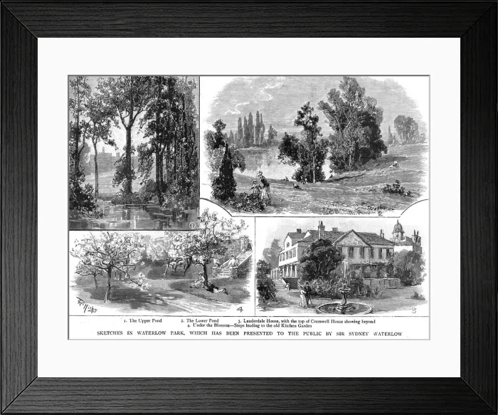 Framed Print : Sketches in Waterlow Park, which has been Presented to the Public by Sir Sydney Waterlow, 1891. Creator: Unknown Framed Print : Sketches in Waterlow Park, which has been Presented to the Public by Sir Sydney Waterlow, 1891. Creator: Unknown