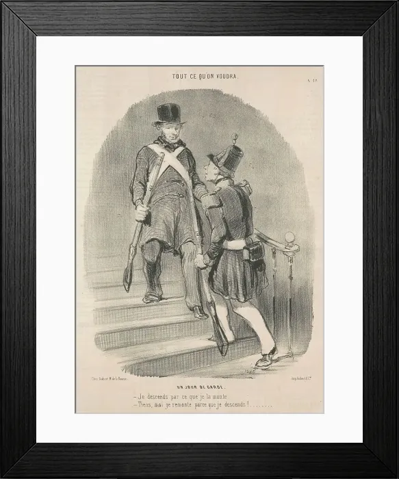 Framed Print : Un jour de garde, 19th century. Creator: Honore Daumier Framed Print : Un jour de garde, 19th century. Creator: Honore Daumier