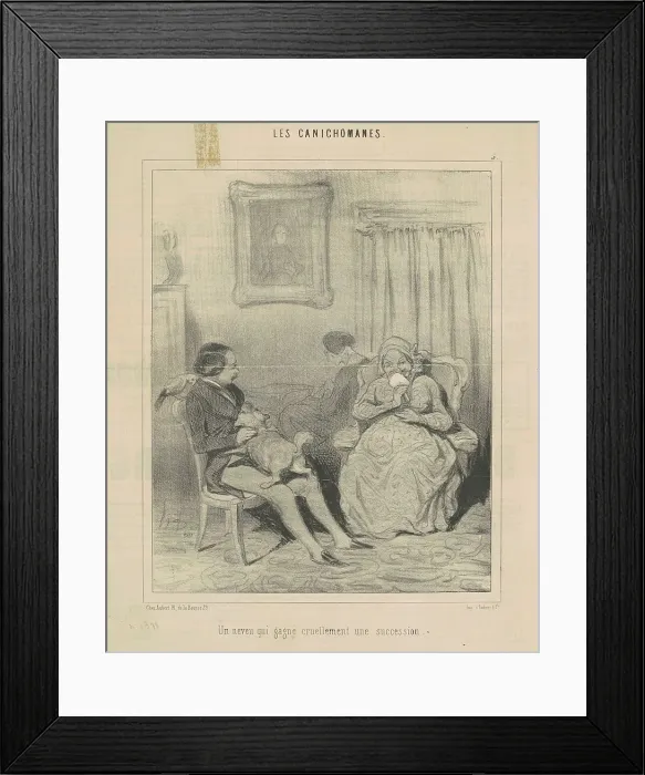 Framed Print : Un neveu qui gagne cruellement une succession, 19th century. Creator: Honore Daumier Framed Print : Un neveu qui gagne cruellement une succession, 19th century. Creator: Honore Daumier