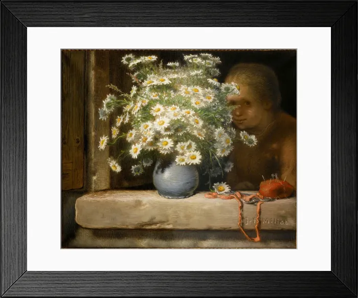 Framed Print : The Bouquet of Daisies (Le Bouquet de marguerites), c. 1871. Creator: Millet, Jean-François (1814-1875) Framed Print : The Bouquet of Daisies (Le Bouquet de marguerites), c. 1871. Creator: Millet, Jean-François (1814-1875)