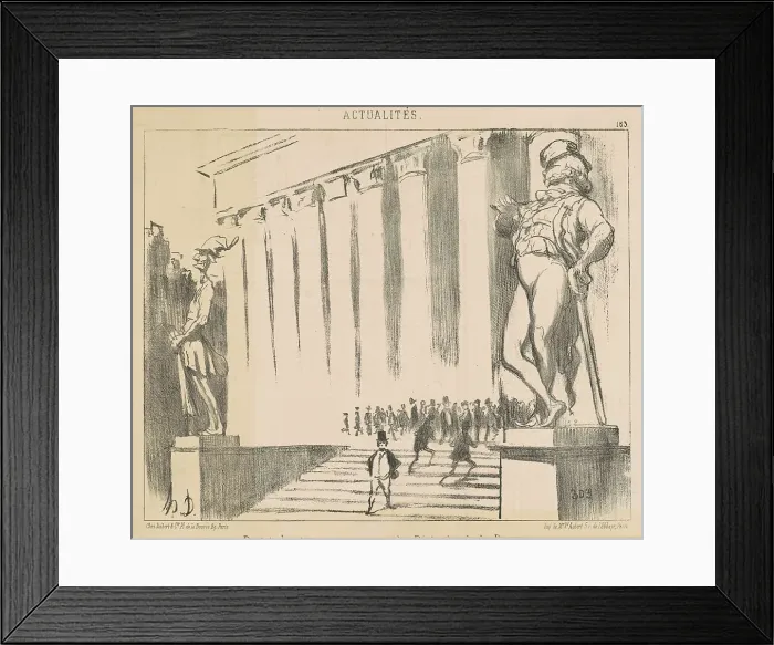 Framed Print : Projet de statues pour orner le Péristile de la Bourse, 19th century. Creator: Honore Daumier Framed Print : Projet de statues pour orner le Péristile de la Bourse, 19th century. Creator: Honore Daumier