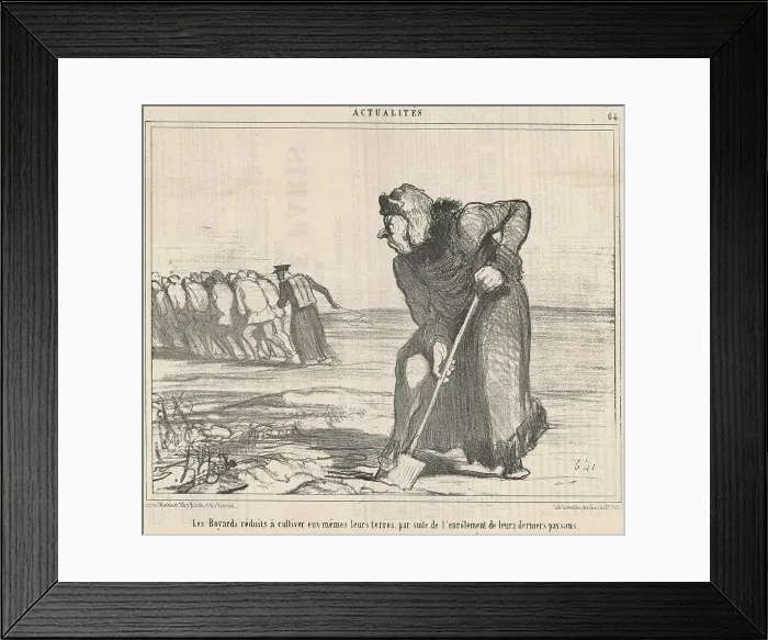 Framed Print : Les Boyards réduits a cultiver... 19th century. Creator: Honore Daumier Framed Print : Les Boyards réduits a cultiver... 19th century. Creator: Honore Daumier