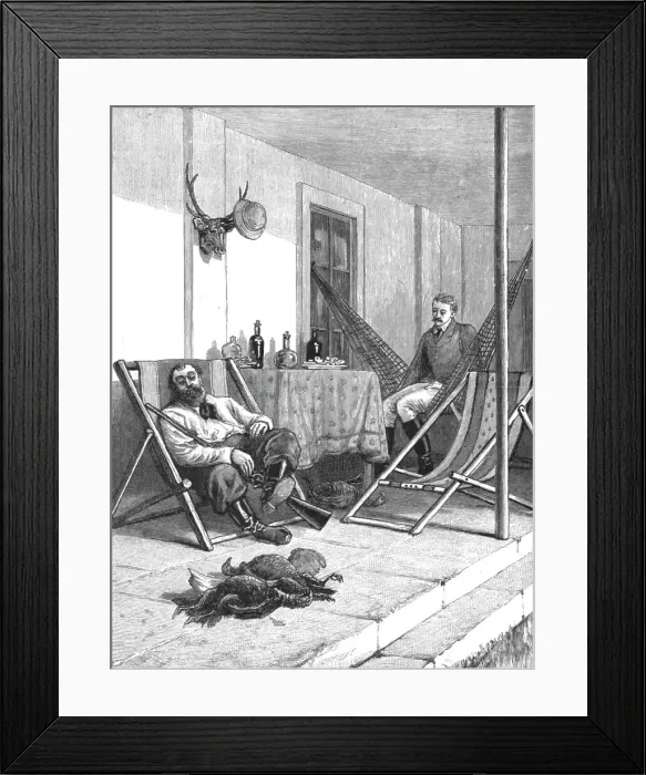 Framed Print : Sketches of Life on an Estancia in the Argentine Republic; Resting in the Verandah after... 1891. Creator: Unknown Framed Print : Sketches of Life on an Estancia in the Argentine Republic; Resting in the Verandah after... 1891. Creator: Unknown