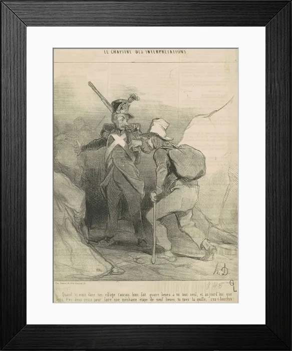Framed Print : Quand tu étais dans ton village t'aurais... 19th century. Creator: Honore Daumier Framed Print : Quand tu étais dans ton village t'aurais... 19th century. Creator: Honore Daumier