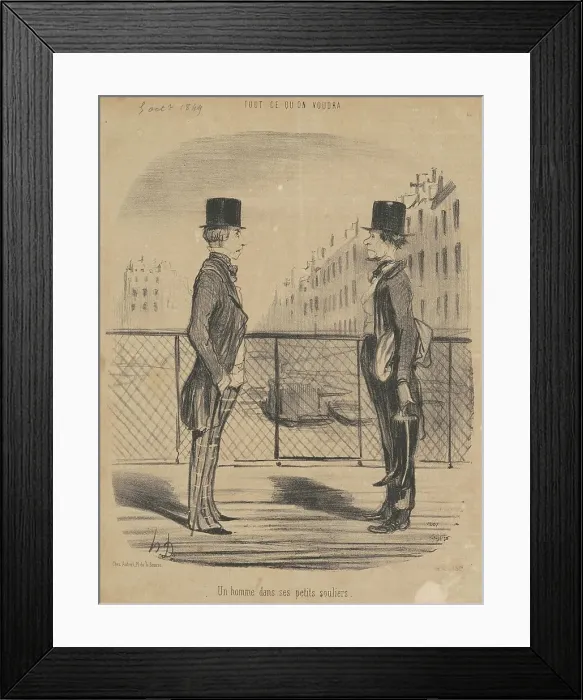 Framed Print : Un homme dans ses petits souliers, 19th century. Creator: Honore Daumier Framed Print : Un homme dans ses petits souliers, 19th century. Creator: Honore Daumier