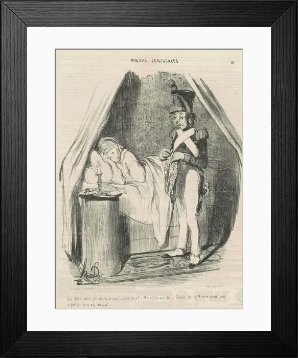 Framed Print : Oui, chère amie, jaloux tant que tu voudras!... 19th century. Creator: Honore Daumier Framed Print : Oui, chère amie, jaloux tant que tu voudras!... 19th century. Creator: Honore Daumier