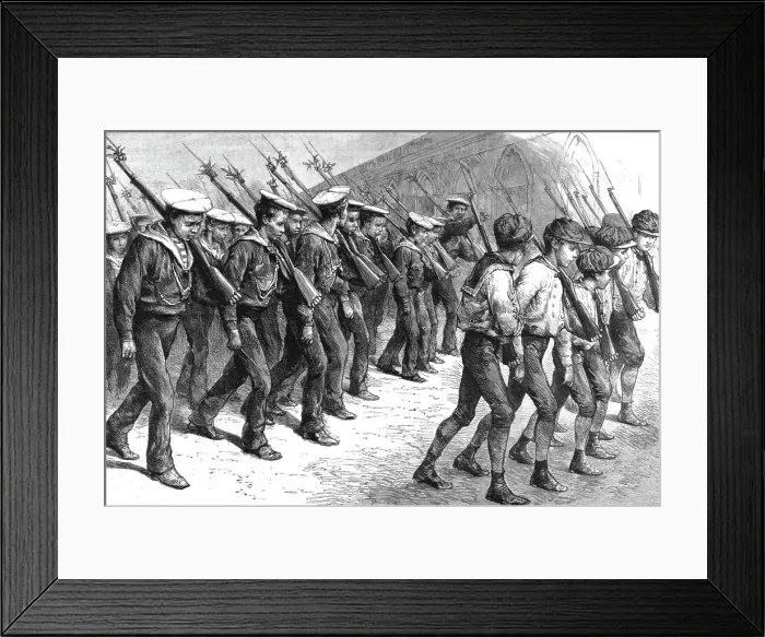 Framed Print : Young Brazil -- Cadets Marching through the Streets of Rio De Janeiro, 1891. Creator: Unknown Framed Print : Young Brazil -- Cadets Marching through the Streets of Rio De Janeiro, 1891. Creator: Unknown