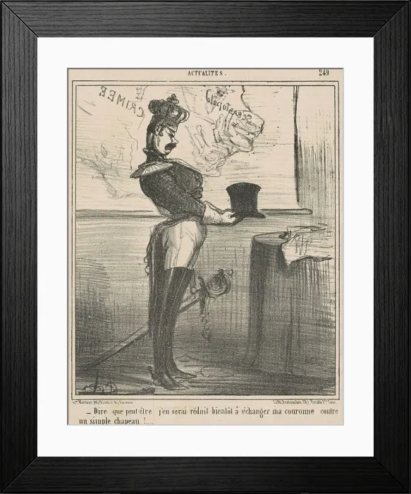 Framed Print : Dire que peut-être j'en serai réduit... 19th century. Creator: Honore Daumier Framed Print : Dire que peut-être j'en serai réduit... 19th century. Creator: Honore Daumier