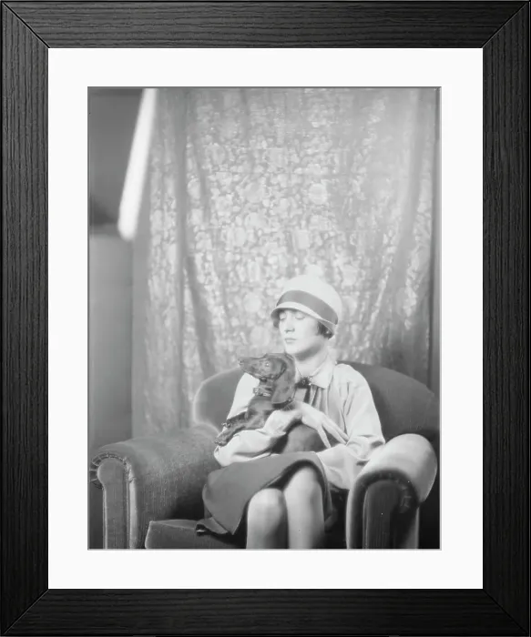 Framed Print : Goldbeck, Walter, Mrs. with dog, portrait photograph, 1926 Oct. 18. Creator: Arnold Genthe Framed Print : Goldbeck, Walter, Mrs. with dog, portrait photograph, 1926 Oct. 18. Creator: Arnold Genthe