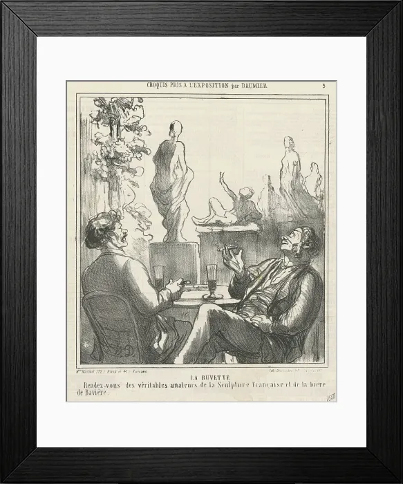 Framed Print : La Buvette, 19th century. Creator: Honore Daumier Framed Print : La Buvette, 19th century. Creator: Honore Daumier