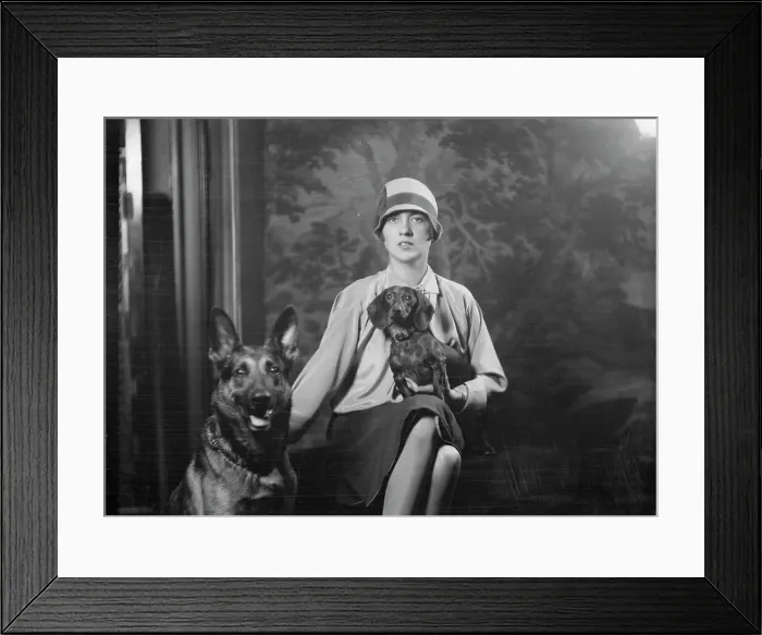 Framed Print : Goldbeck, Walter, Mrs. with dogs, portrait photograph, 1926 Oct. 18. Creator: Arnold Genthe Framed Print : Goldbeck, Walter, Mrs. with dogs, portrait photograph, 1926 Oct. 18. Creator: Arnold Genthe