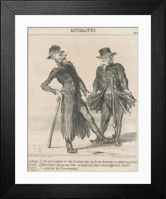 Framed Print : Casmajou [et] Ratapoil, 19th century. Creator: Honore Daumier