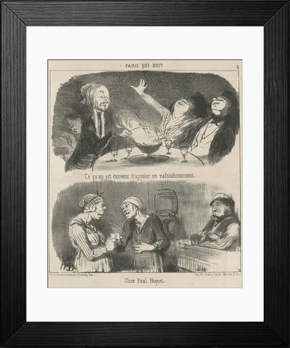 Framed Print : Ce qu'on est convenue d'appeler un rafraichissement, 19th century. Creator: Honore Daumier Framed Print : Ce qu'on est convenue d'appeler un rafraichissement, 19th century. Creator: Honore Daumier