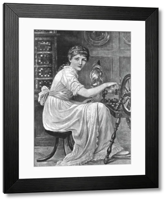 Framed Print : The Spinster, after Edwin Long, R.A. 1891. Creator: Edwin Long Framed Print : The Spinster, after Edwin Long, R.A. 1891. Creator: Edwin Long