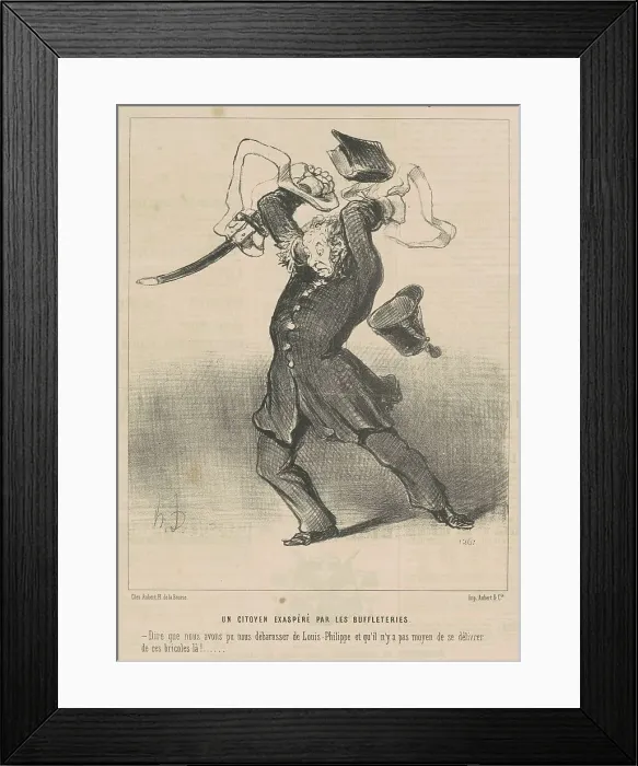 Framed Print : Un citoyen exaspéré par les buffleteries, 19th century. Creator: Honore Daumier Framed Print : Un citoyen exaspéré par les buffleteries, 19th century. Creator: Honore Daumier