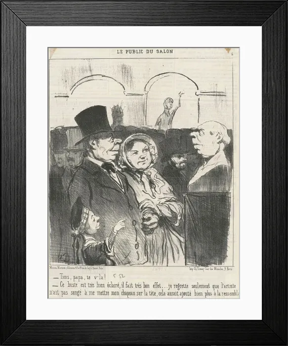 Framed Print : Tiens, papa, te v'la!... 19th century. Creator: Honore Daumier Framed Print : Tiens, papa, te v'la!... 19th century. Creator: Honore Daumier