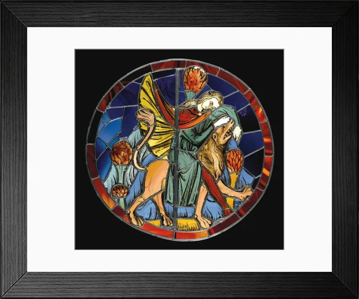 Framed Print : Samson Fighting with the Lion, ca 1250. Creator: Anonymous Framed Print : Samson Fighting with the Lion, ca 1250. Creator: Anonymous