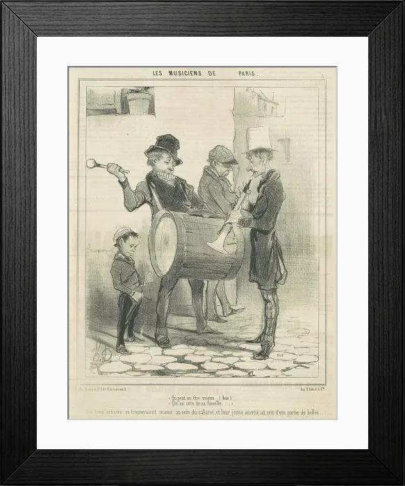 Framed Print : Ou peut on être mieux... 19th century. Creator: Honore Daumier Framed Print : Ou peut on être mieux... 19th century. Creator: Honore Daumier