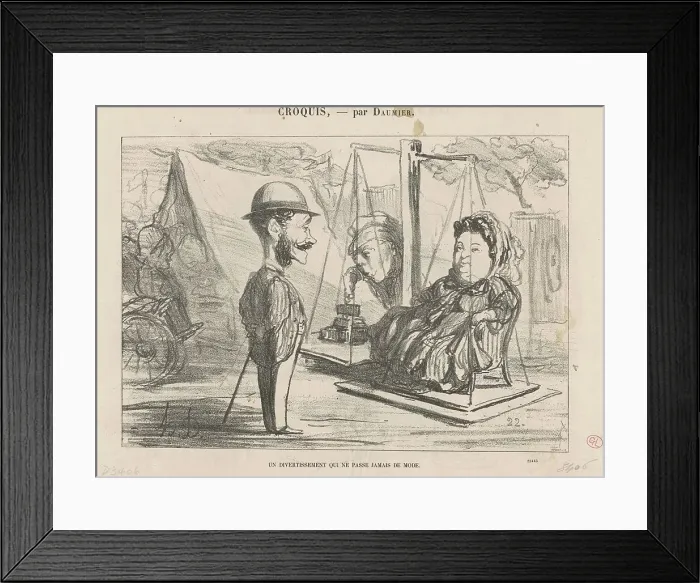 Framed Print : Un divertissement qui ne passe jamais de mode, 19th century. Creator: Honore Daumier Framed Print : Un divertissement qui ne passe jamais de mode, 19th century. Creator: Honore Daumier