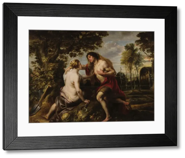 Framed Print : Vertumnus and Pomona, 1638. Creator: Jordaens, Jacob (1593-1678) Framed Print : Vertumnus and Pomona, 1638. Creator: Jordaens, Jacob (1593-1678)