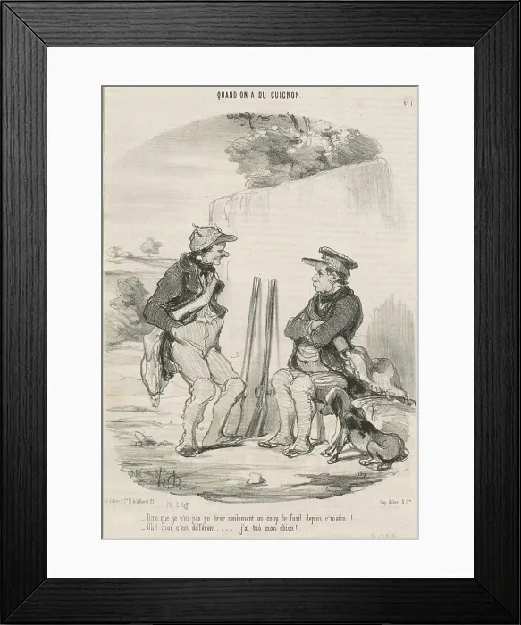 Framed Print : Dire que je n'ai pas pu tirer... 19th century. Creator: Honore Daumier Framed Print : Dire que je n'ai pas pu tirer... 19th century. Creator: Honore Daumier
