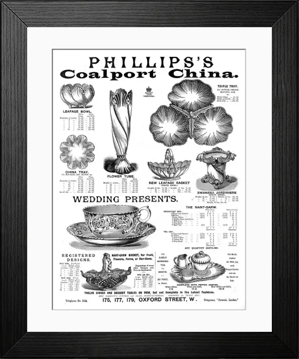Framed Print : Phillips's Coalport China, 1891. Creator: Unknown Framed Print : Phillips's Coalport China, 1891. Creator: Unknown