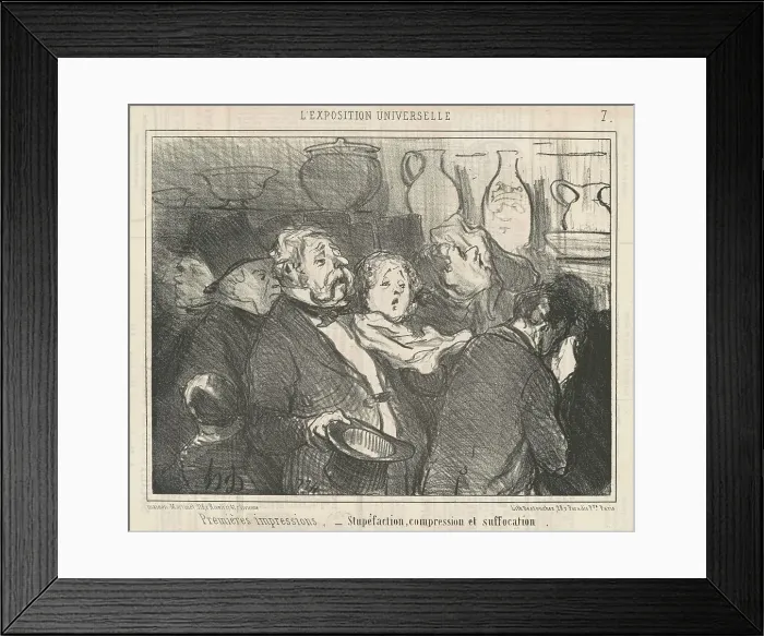 Framed Print : Premières impressions - Stupéfaction, compression et suffocation, 19th century. Creator: Honore Daumier Framed Print : Premières impressions - Stupéfaction, compression et suffocation, 19th century. Creator: Honore Daumier