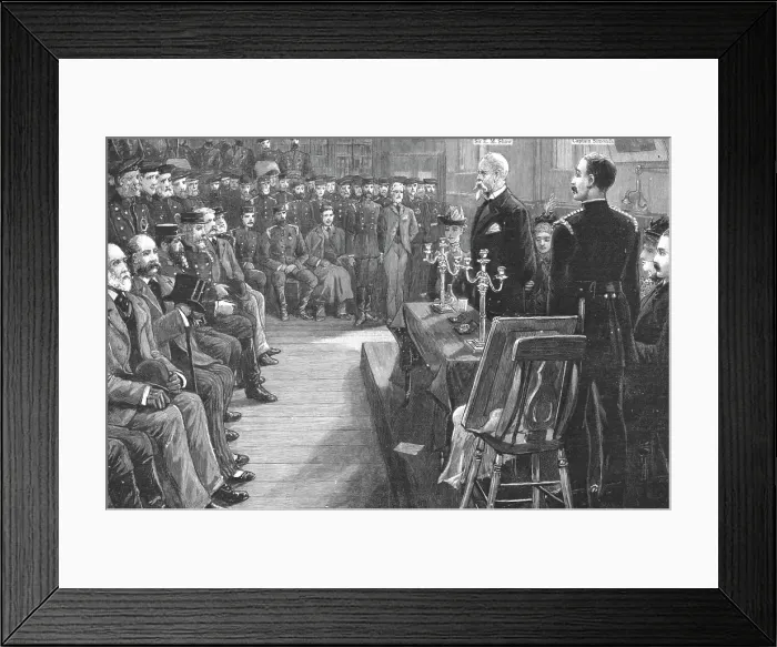 Framed Print : The Presentation to Sir Eyre Massey Shaw, on the Occasion of his Retirement, by the... 1891. Creator: Unknown