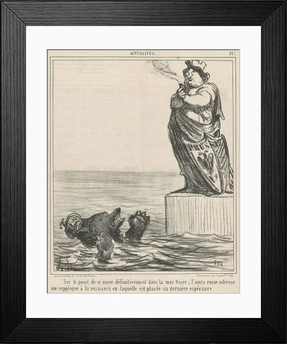 Framed Print : Sur le point de se noyer... 19th century. Creator: Honore Daumier Framed Print : Sur le point de se noyer... 19th century. Creator: Honore Daumier