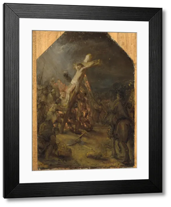Framed Print : The Raising of the Cross, ca 1633-1645. Creator: Rembrandt van Rhijn (1606-1669) Framed Print : The Raising of the Cross, ca 1633-1645. Creator: Rembrandt van Rhijn (1606-1669)