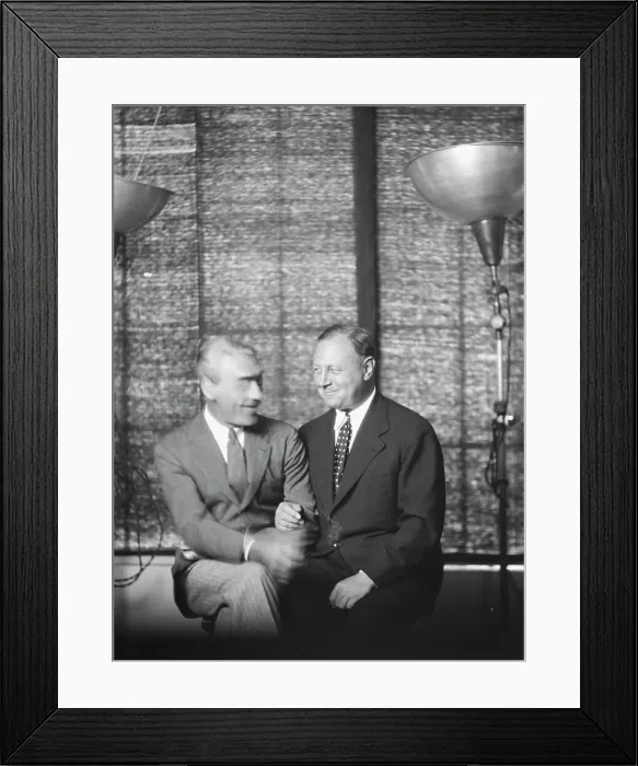 Framed Print : Jannings, Emil, Mr. and Mr. Mauritz Stiller, portrait photograph, 1927 Creator: Arnold Genthe Framed Print : Jannings, Emil, Mr. and Mr. Mauritz Stiller, portrait photograph, 1927 Creator: Arnold Genthe