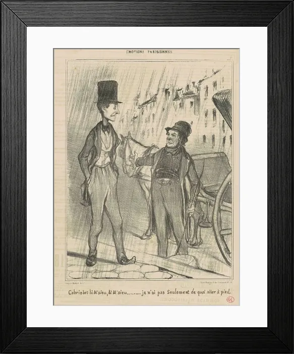 Framed Print : Cabriolet là M'sieu, là M'sieu... 19th century. Creator: Honore Daumier Framed Print : Cabriolet là M'sieu, là M'sieu... 19th century. Creator: Honore Daumier