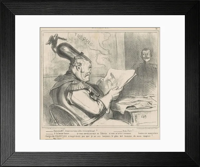 Framed Print : Oursikoff!..trouvez-vous cela ressemblant?, 19th century. Creator: Honore Daumier Framed Print : Oursikoff!..trouvez-vous cela ressemblant?, 19th century. Creator: Honore Daumier