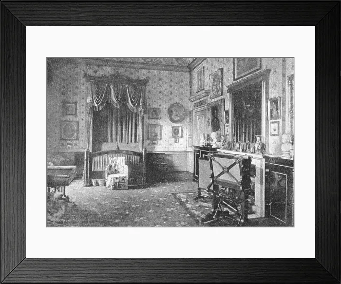 Framed Print : Her Majesty's Bedroom at Buckingham Palace, 1891. Creator: Unknown Framed Print : Her Majesty's Bedroom at Buckingham Palace, 1891. Creator: Unknown