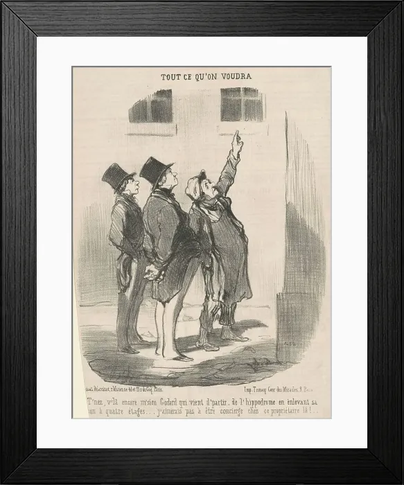 Framed Print : T'nez, v'la encore M'sieu Godard... 19th century. Creator: Honore Daumier Framed Print : T'nez, v'la encore M'sieu Godard... 19th century. Creator: Honore Daumier